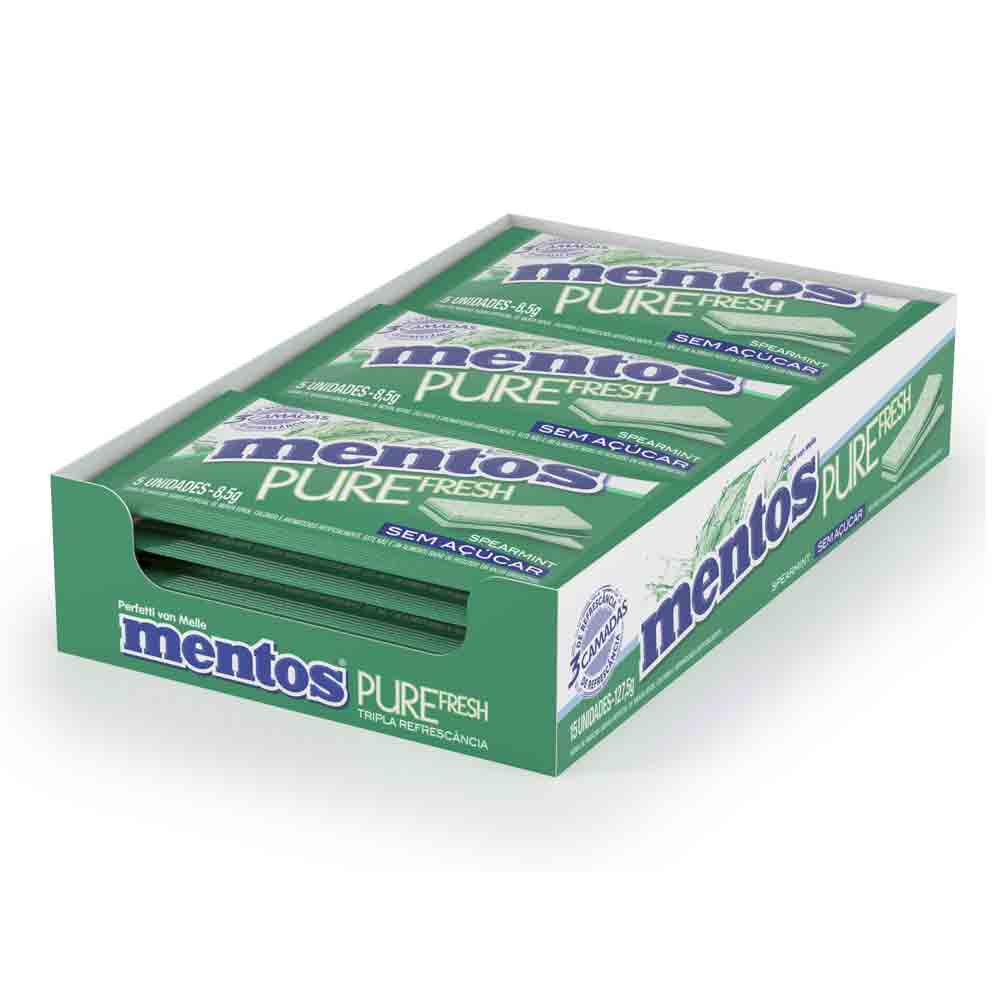 Chiclete Mentos Pure Fresh Spearmint 15x8.5g