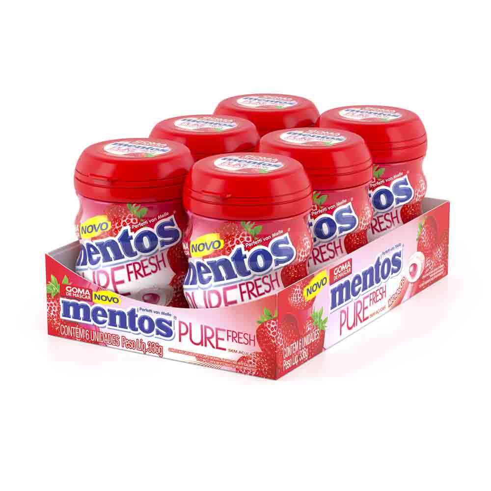 Chiclete Mentos Pure Fresh Morango 336g