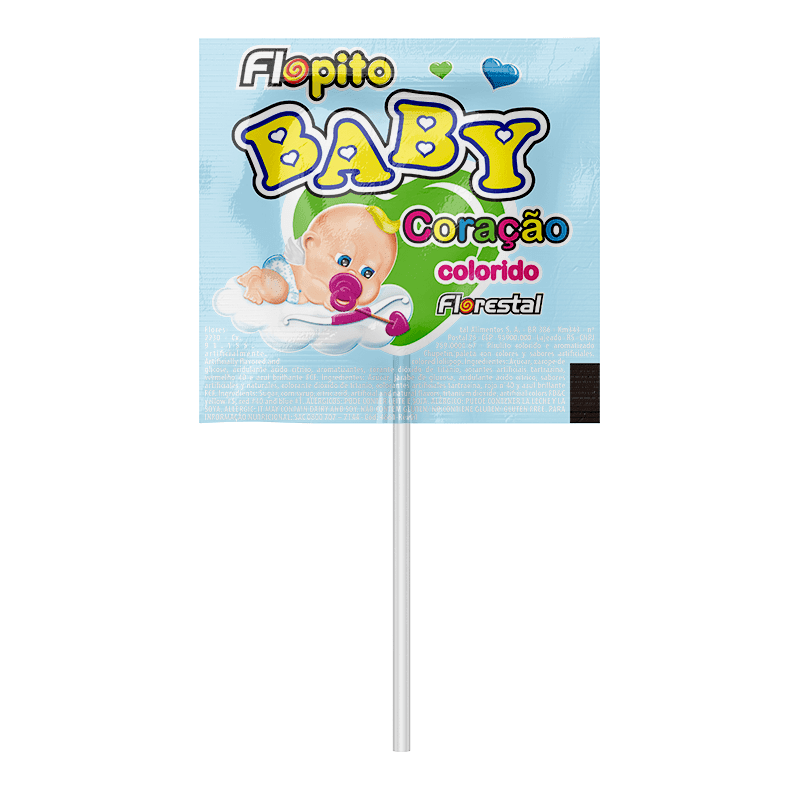 Pirulito Flopito Baby Coração Colorido Florestal 400g - Imagem 2