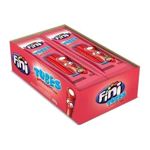 Bala de Gelatina Fini Tubes Morango e Nata 180g