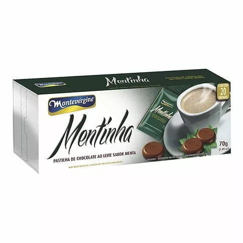Pastilha de Chocolate ao Leite Mentinha Montevérgine 70g