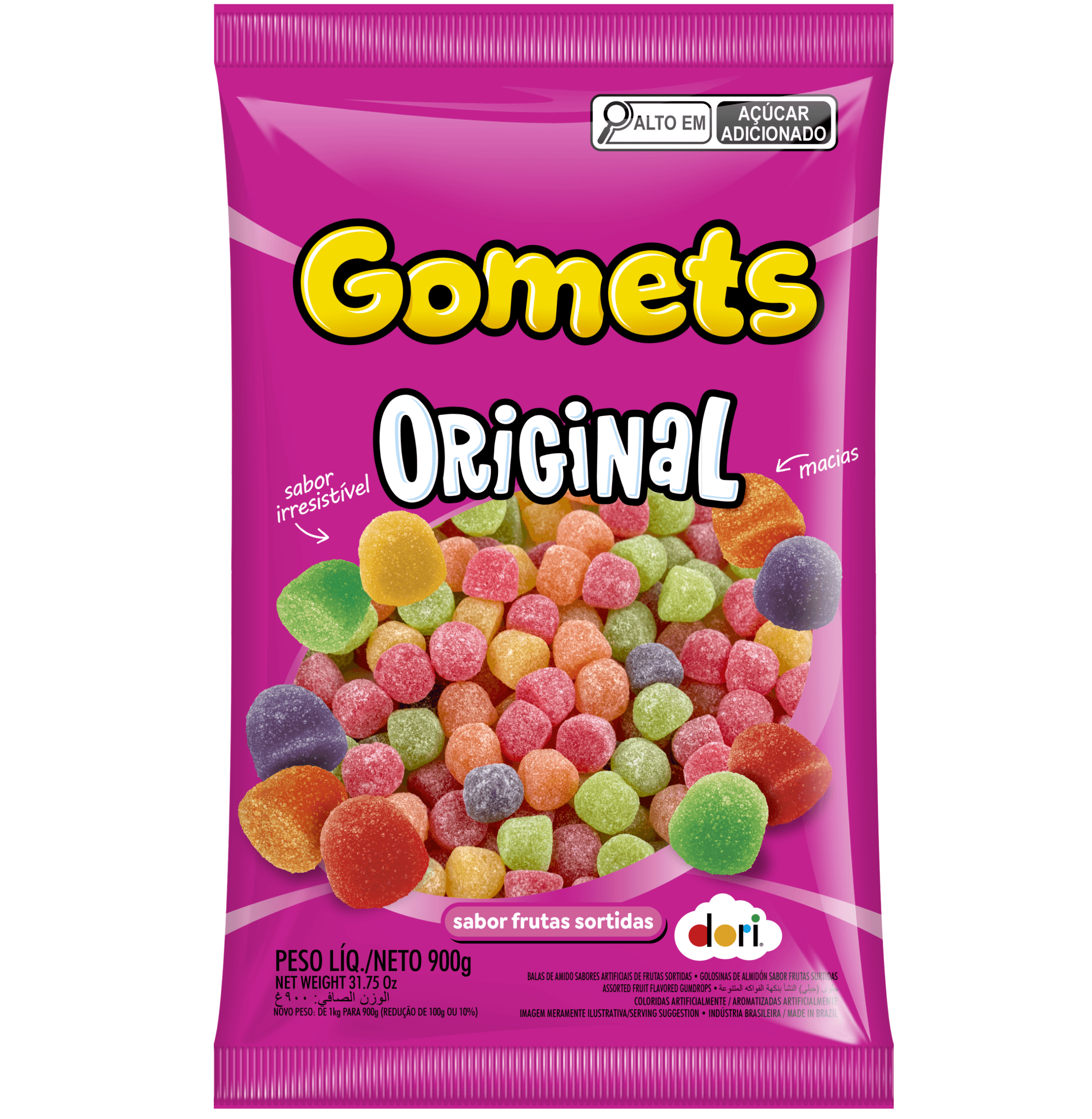 Bala de Goma Gomets Sortidas Dori 900g