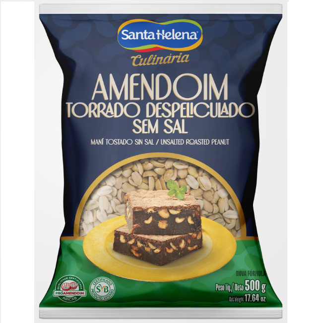 Amendoim Despeliculado sem Sal Santa Helena 500g