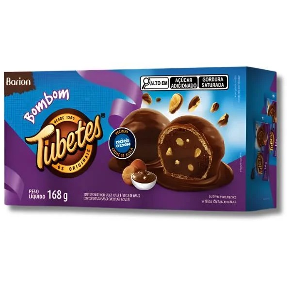 Chocolate Bombom Tubetes Caixa Barion 168g