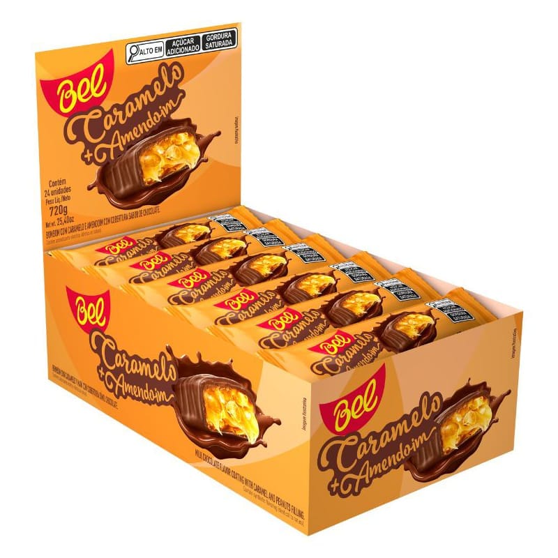 Chocolate Recheado Caramelo com Amendoim Bel 720g
