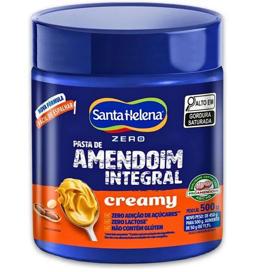 Pasta de Amendoim Integral Creamy Santa Helena 500g