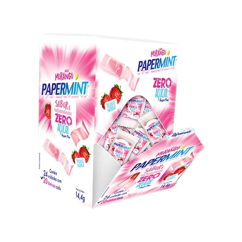 Lâminas Refrescantes Papermint Morango Danilla 14,4g