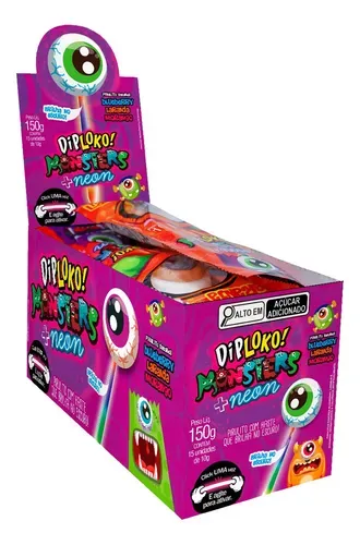 Pirulito Dip Loko Olho + Neon Sortidos Danilla 150g
