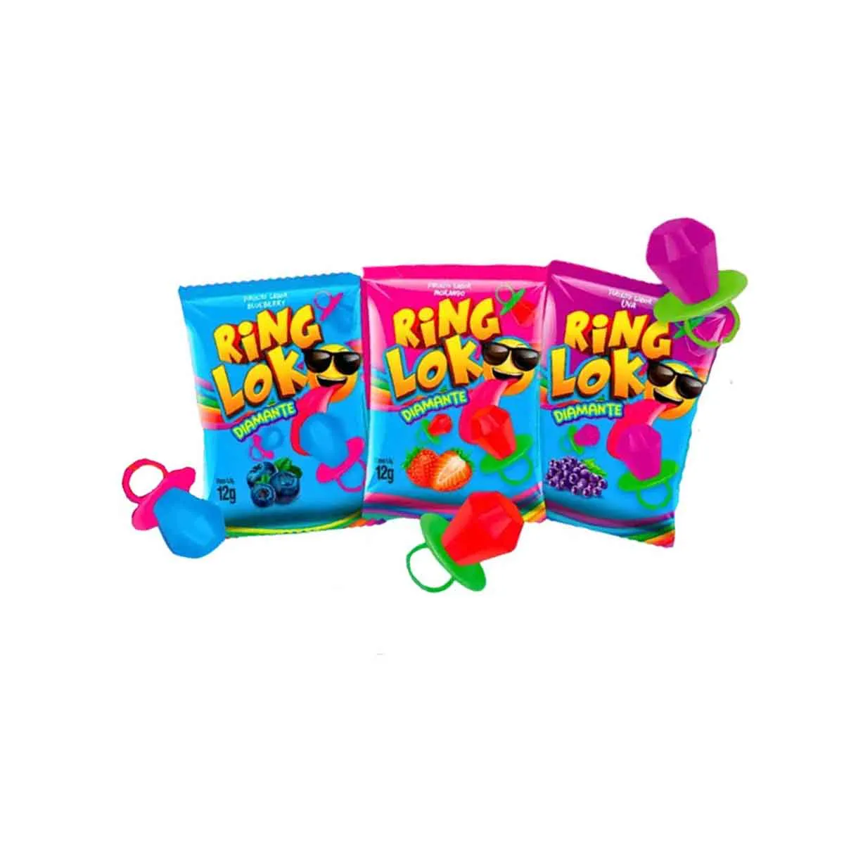 Pirulito Ring Loko Diamante Sortido Danilla 360g - Imagem 2