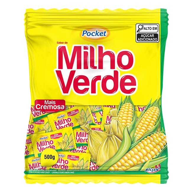 Bala Milho Verde Pocket Riclan 500g