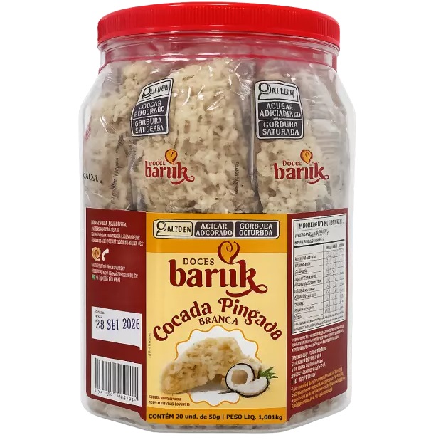 Cocada Pingada Branca Baruk 1kg