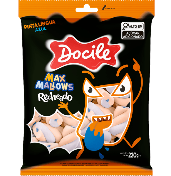 Marshmallow MaxMallows Pinta Língua Docile 220g